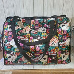 Hilton Gamblers Perfect Tote 100% Silk Quilted 17 1/2" x 13"
